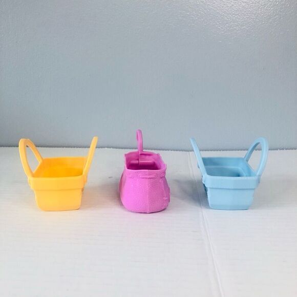 littlest pet shop lot of 3 pet carriers yellow pink blue hasbro lps accessories - Picture 2 of 4